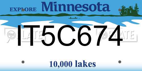 IT5C674 Minnesota License Plate