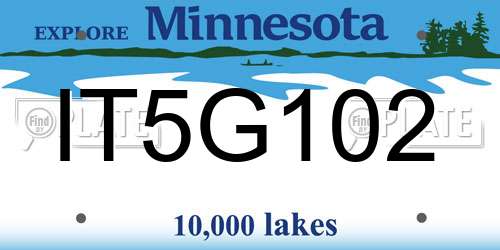IT5G102 Minnesota License Plate