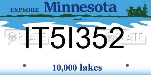 IT5I352 Minnesota License Plate