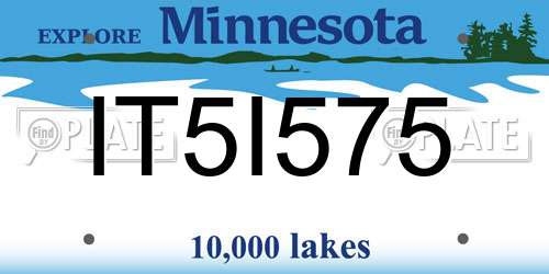 IT5I575 Minnesota License Plate