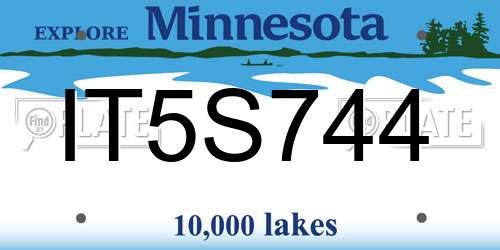 IT5S744 Minnesota License Plate