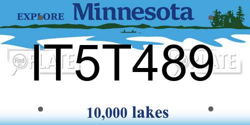 IT5T489 Minnesota License Plate