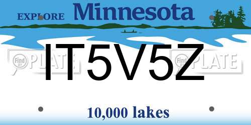 IT5V5Z Minnesota License Plate