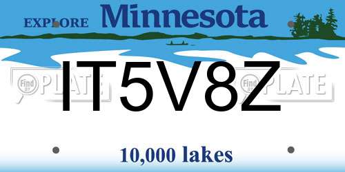 IT5V8Z Minnesota License Plate