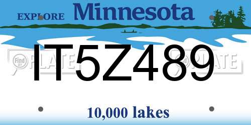 IT5Z489 Minnesota License Plate