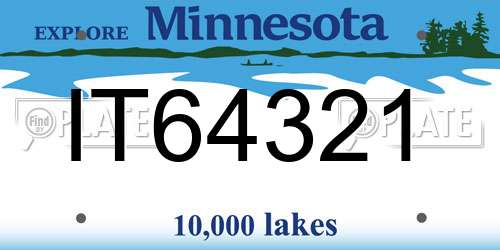 IT64321 Minnesota License Plate