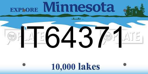 IT64371 Minnesota License Plate