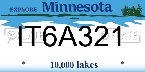 IT6A321 Minnesota License Plate