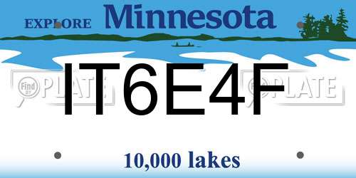 IT6E4F Minnesota License Plate