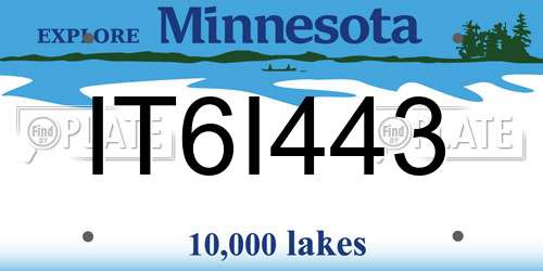 IT6I443 Minnesota License Plate