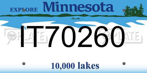 IT70260 Minnesota License Plate