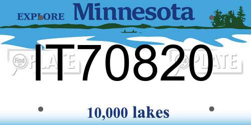 IT70820 Minnesota License Plate