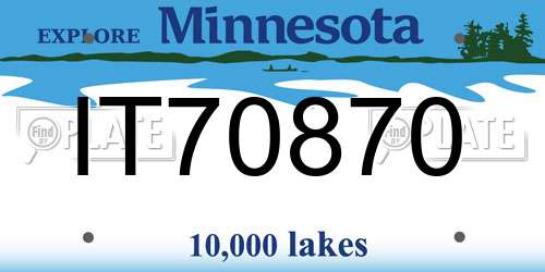 IT70870 Minnesota License Plate