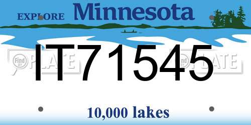 IT71545 Minnesota License Plate