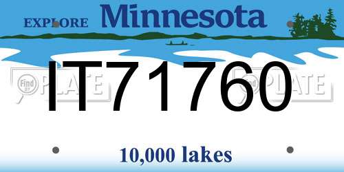 IT71760 Minnesota License Plate