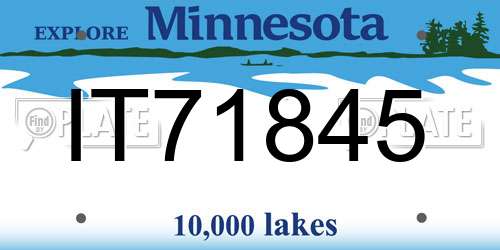 IT71845 Minnesota License Plate
