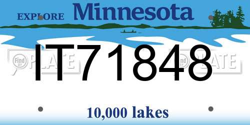 IT71848 Minnesota License Plate