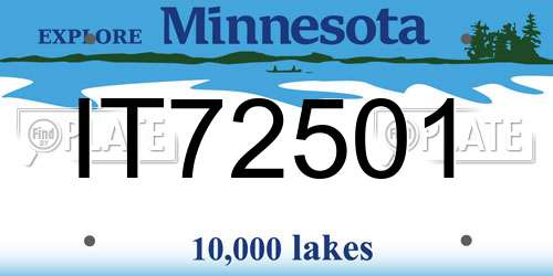 IT72501 Minnesota License Plate