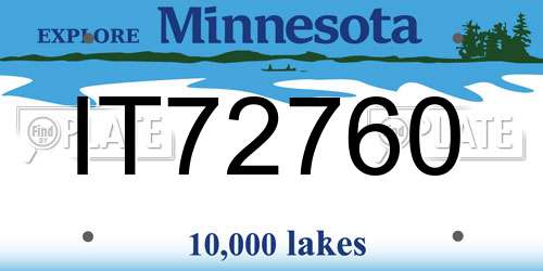 IT72760 Minnesota License Plate