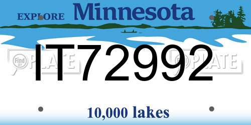 IT72992 Minnesota License Plate