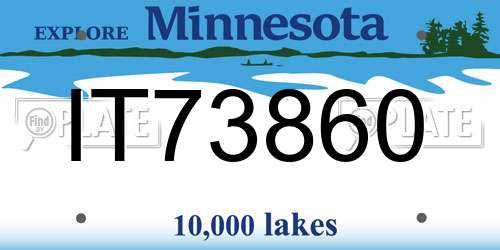 IT73860 Minnesota License Plate