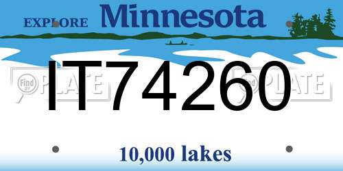 IT74260 Minnesota License Plate