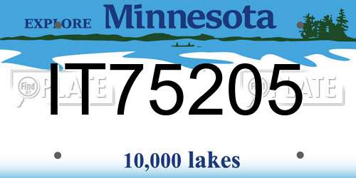 IT75205 Minnesota License Plate