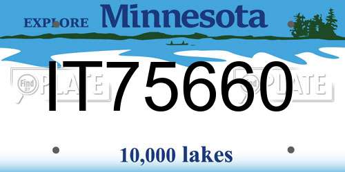 IT75660 Minnesota License Plate