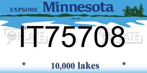 IT75708 Minnesota License Plate