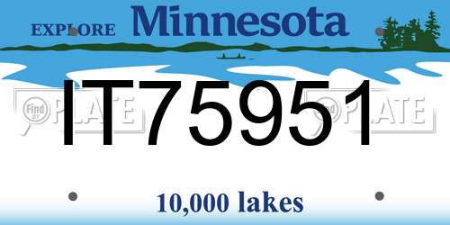 IT75951 Minnesota License Plate