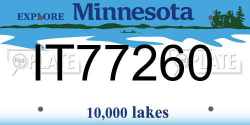 IT77260 Minnesota License Plate
