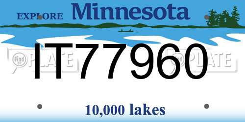 IT77960 Minnesota License Plate