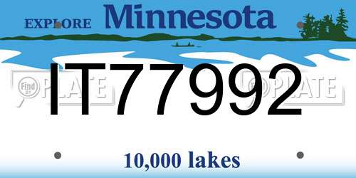 IT77992 Minnesota License Plate