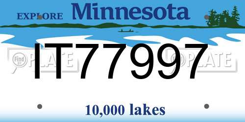 IT77997 Minnesota License Plate