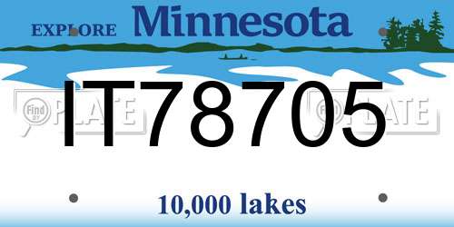 IT78705 Minnesota License Plate