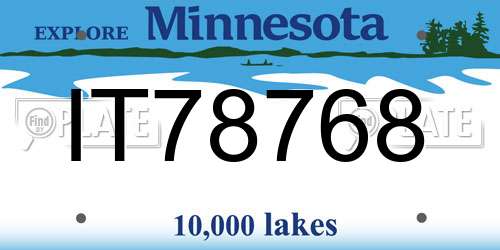 IT78768 Minnesota License Plate