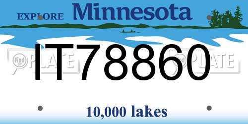IT78860 Minnesota License Plate