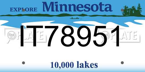 IT78951 Minnesota License Plate