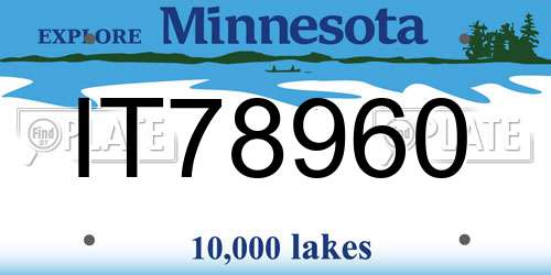 IT78960 Minnesota License Plate
