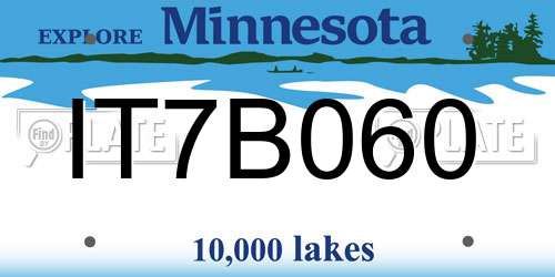 IT7B060 Minnesota License Plate