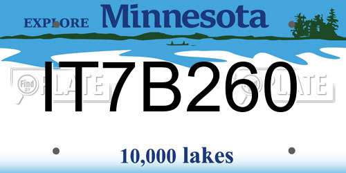 IT7B260 Minnesota License Plate