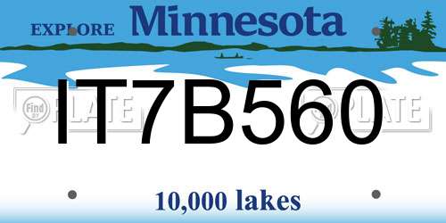 IT7B560 Minnesota License Plate