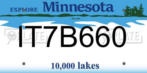 IT7B660 Minnesota License Plate
