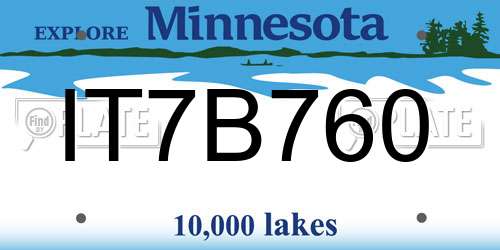 IT7B760 Minnesota License Plate