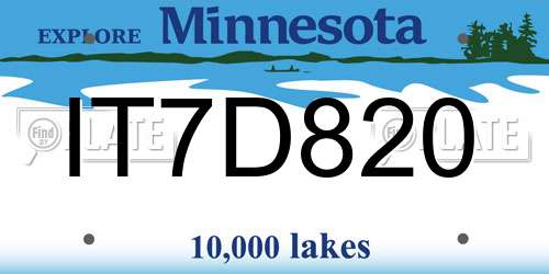 IT7D820 Minnesota License Plate