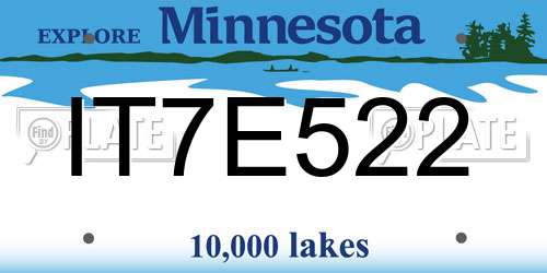 IT7E522 Minnesota License Plate