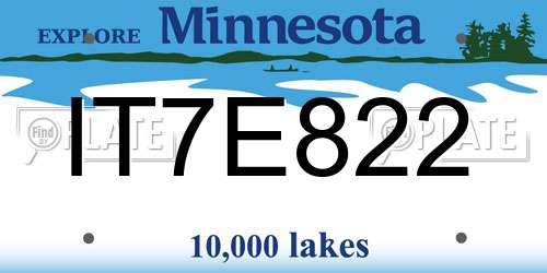 IT7E822 Minnesota License Plate