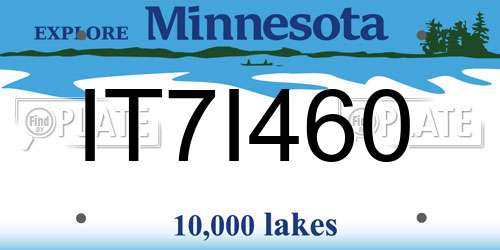 IT7I460 Minnesota License Plate