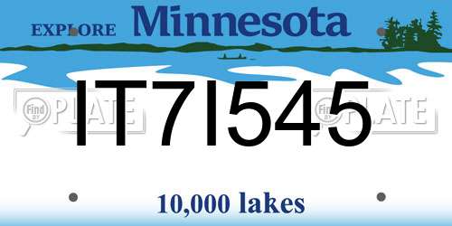 IT7I545 Minnesota License Plate
