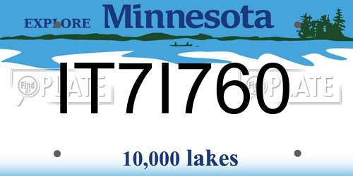 IT7I760 Minnesota License Plate
